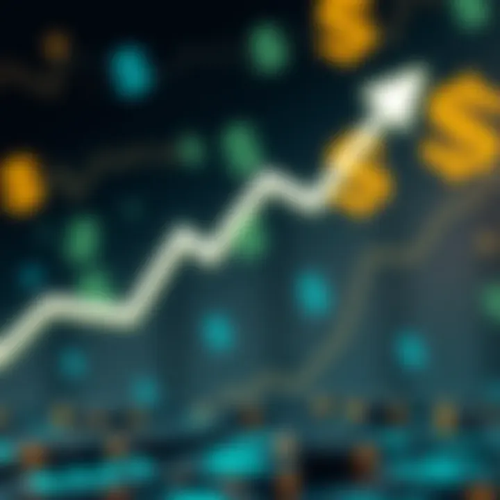 A downward trend graph highlighting USDT's dollar peg rating drop, with dollar symbols in the background