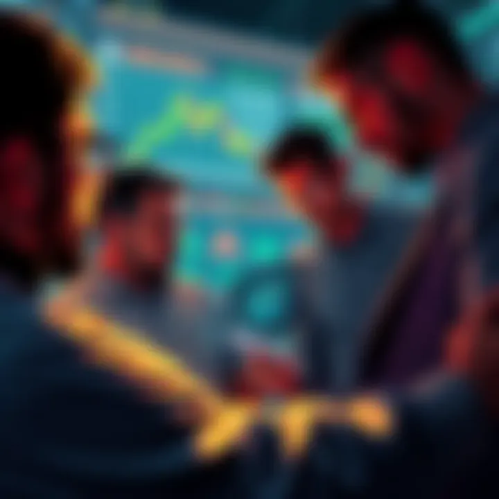 Investors watching USDT fluctuations A group of investors analyzing graphs showing USDT's recent performance and stability risks