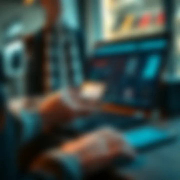 A person using a laptop to process a USDT cryptocurrency payment for an online clothing store, with a Ledger Nano wallet nearby for security.