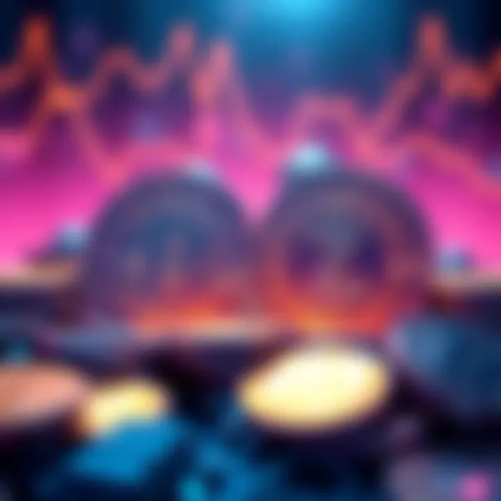 An illustration of digital currencies with symbols for USDT and ZEC, representing efficient swapping platforms for large amounts.