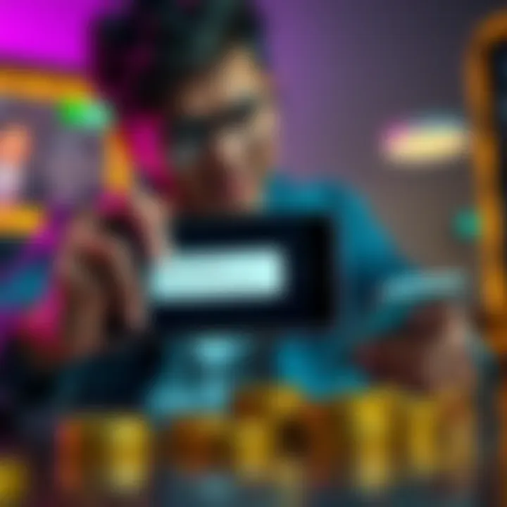 A person looking frustrated with a phone in hand, displaying an error message related to USDT transactions, with BNB coins on the table.