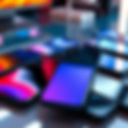 Used S21XP Smartphones on Display Several second-hand S21XP smartphones arranged on a table, showcasing their condition and features.