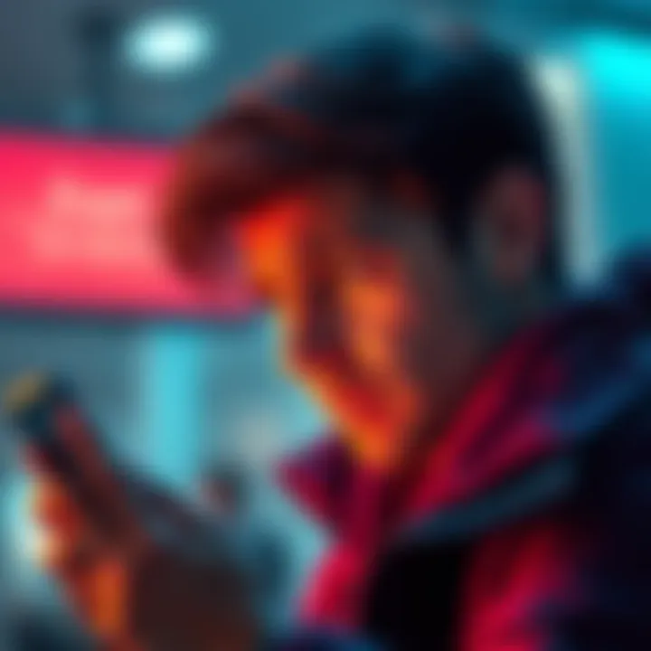 Person looking frustrated at phone with withdrawal error message on screen