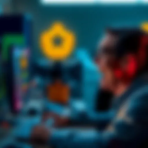 A happy person looking at a computer screen with excitement after receiving a reward notification, showing the number 515 instead of the expected 115.