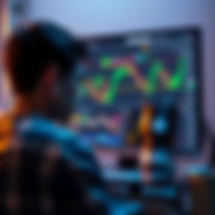 A person looking at their Phantom wallet in confusion after a coin conversion, with a computer screen displaying cryptocurrency graphs in the background.