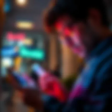 User checking Revolut app on phone Person looking at the Revolut app on their smartphone, concerned about account issues