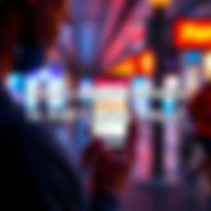 A user looks at their smartphone displaying a step tracking app with challenge steps