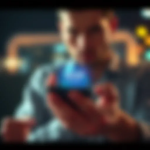 A person looking confused while tapping a smartphone with the wrong boost feature highlighted