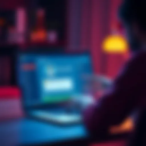 A person setting up their free ENS identity on a laptop, showcasing a user-friendly interface.