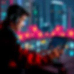 A person using a laptop to research TOR-based apps for secure transactions
