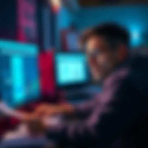 User frustrated with KYC process A person looking confused while checking their KYC verification on a computer screen, surrounded by paperwork