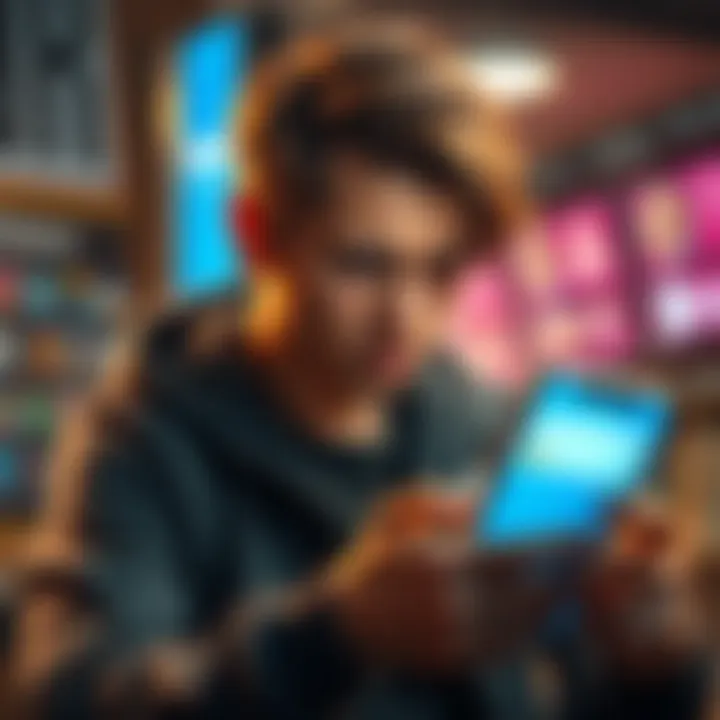 Person looking at their phone with a worried expression as they check a pending transfer in the Revolut app