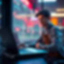 A user looks concerned while reviewing a cryptocurrency exchange on their laptop, showing the trade details and a significant loss on the screen.