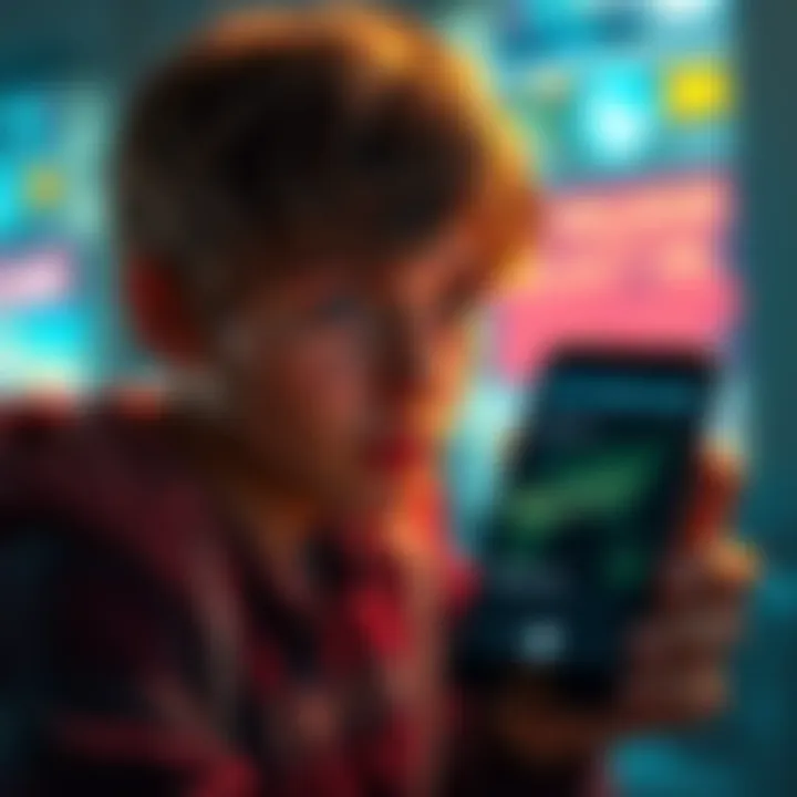 A shocked person looks at their phone displaying a malware advertisement while using the Atlas Earth app