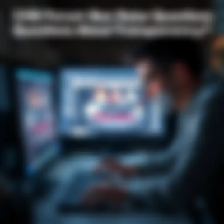 A person looking frustrated while typing on a computer, symbolizing user ban and concerns about transparency in a forum setting