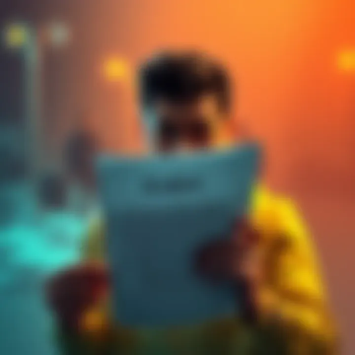 A person looking frustrated while holding a document regarding Bitcoin payments, symbolizing a legal dispute with Kraken.