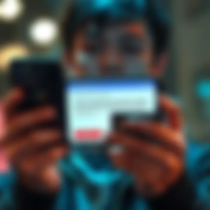 A person looking at a phone with a puzzled expression, showing a screen with a notification about Perplexity Pro status while holding a Revolut Metal card