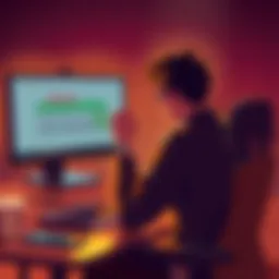 A person sitting at a computer looking stressed while viewing their cryptocurrency account, showing a loading screen and a calendar with days marked to indicate a long wait.