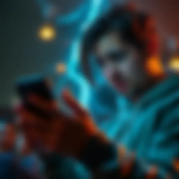 A person looking frustrated while checking their phone for Braiins lightning payout status to Strike wallet