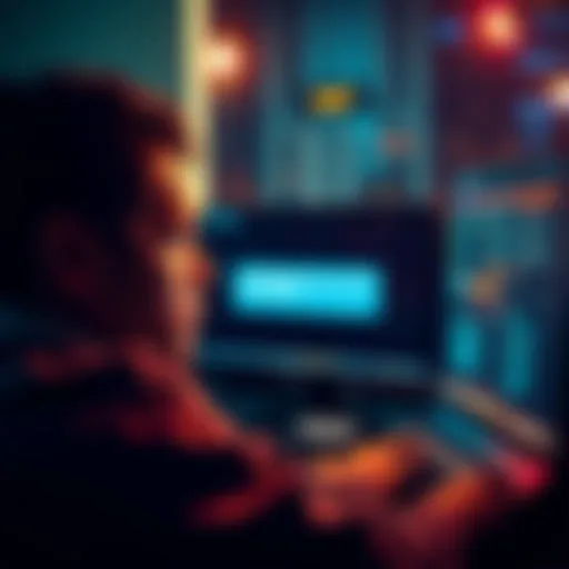 A person staring at a computer screen, looking frustrated while trying to withdraw USDT with a notification of blocked transaction.