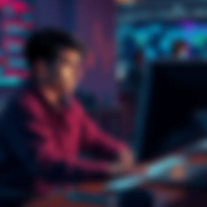 A frustrated person sitting at a computer dealing with transaction errors and wallet problems.