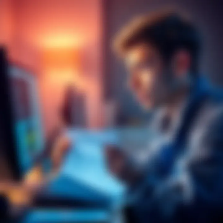 A person looking worried while reviewing documents for KYC verification on a computer