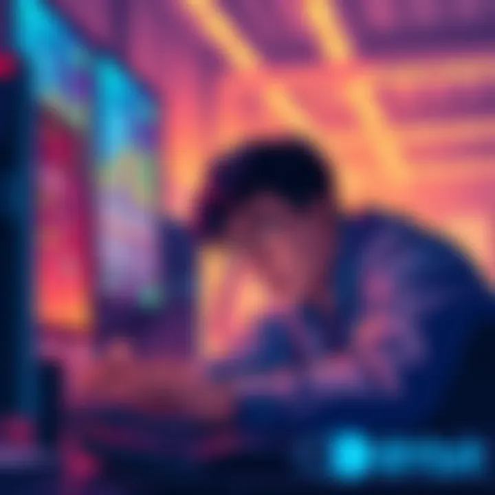 A worried user looking at a computer screen, expressing concern over delayed fiat withdrawals from Bybit.