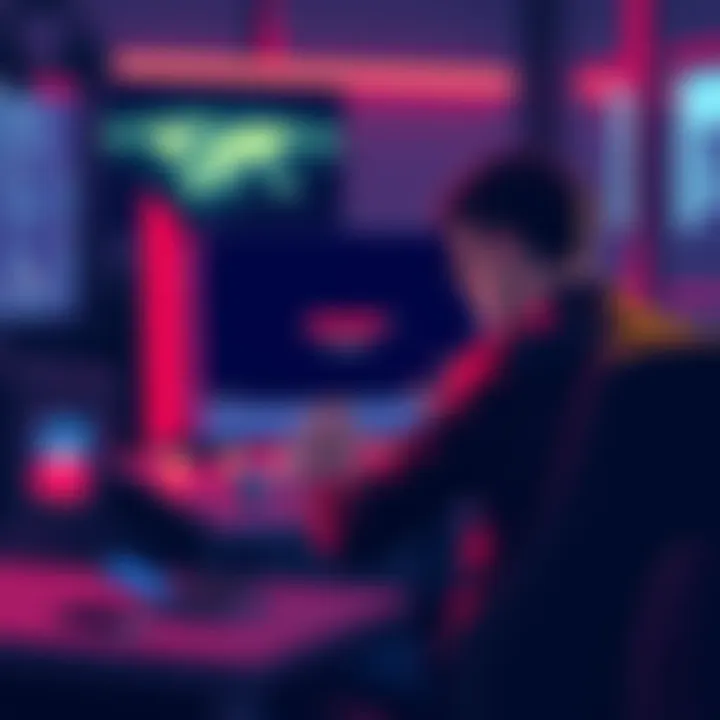 A frustrated person sitting at a computer facing login issues with Ledger Nano on WX.network, showing a stuck loading screen.