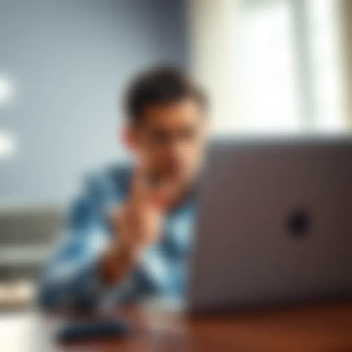 A person looking frustrated while using TurboTax on a laptop, with a 1099-DA document in hand