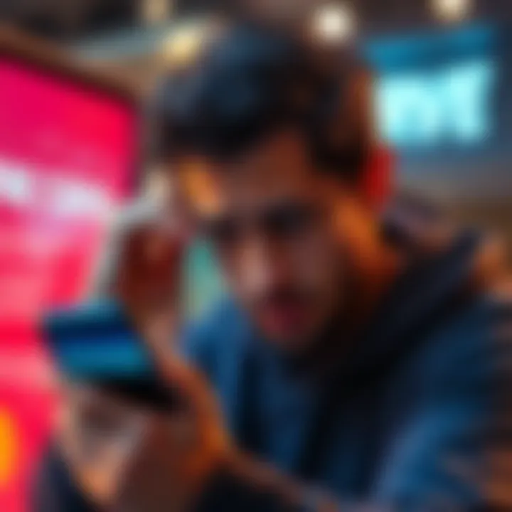 A frustrated person looks at their smartphone showing an error message from the Curve app during identity verification.