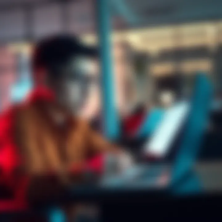 Person looking frustrated while trying to complete an online survey on a laptop