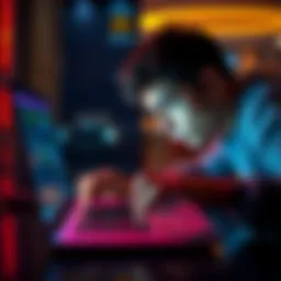 A person looking frustrated while typing on a laptop, highlighting a mistake in sending cryptocurrency.