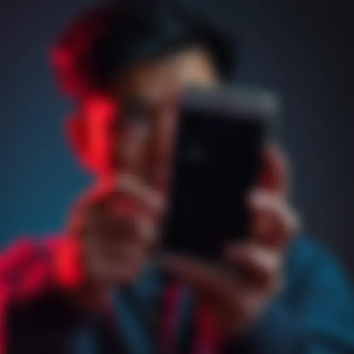 A person looking frustrated while holding a smartphone with an uninstalled app graphic on the screen