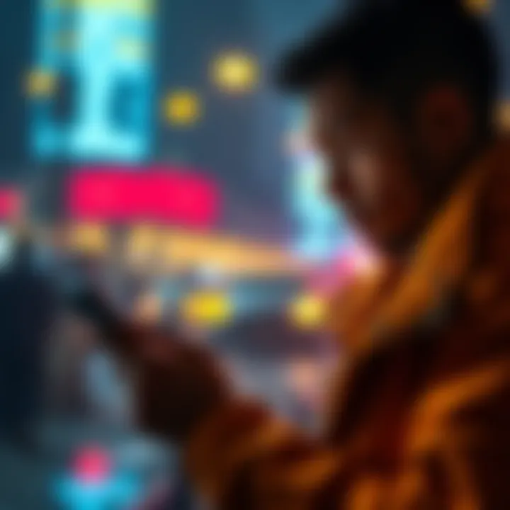 A person using their phone to withdraw cryptocurrency through the Revolut app, looking concerned about transaction history.