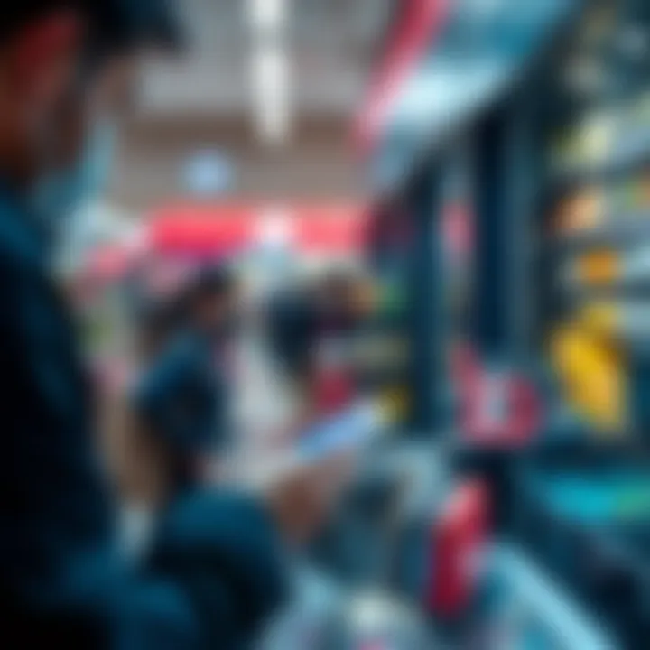 Using MetaMask for Shopping A person making a payment with a smartphone using MetaMask at a store checkout.