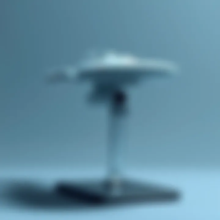 A Revell USS Voyager model displayed on a sturdy replacement stand, showing the ship in detail against a plain background.
