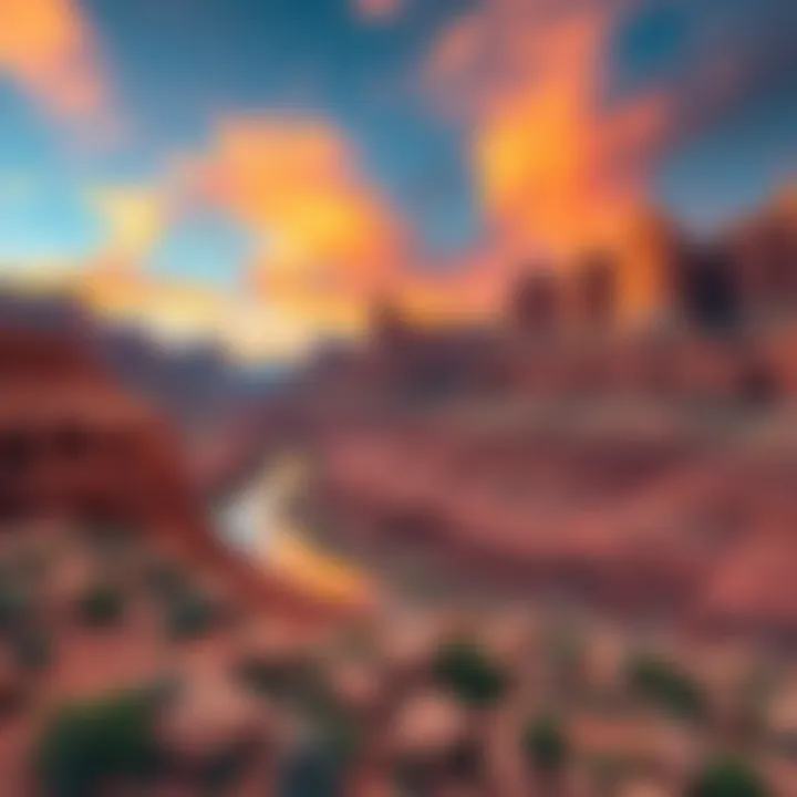 A stunning view of vibrant rock formations and expansive skies in Utah and Arizona captured with a Mamiya 645 camera.