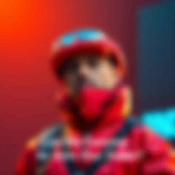 A person resembling Uzi wearing a stylish red outfit, looking confident and ready for teamwork