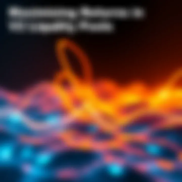 An abstract representation of V2 liquidity pools with varying APR levels and mint/burn dynamics