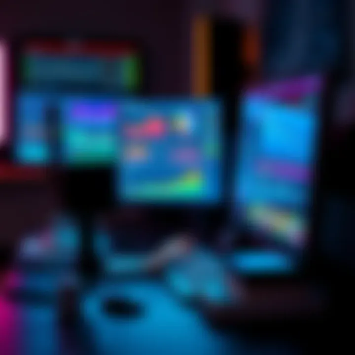 A person sitting at a computer, analyzing data related to running a validator node for cryptocurrency, with charts and graphs on the screen.