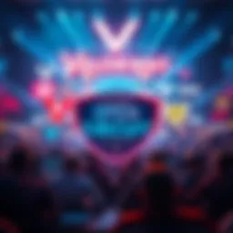 A graphic showing the announcement of an open circuit for Valorant, with logos of various esports organizations and a background of competitive gaming.