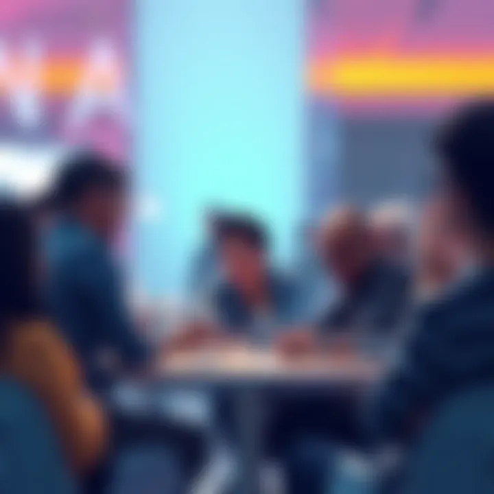 People engaging in a lively discussion about VeChain upgrades and community projects