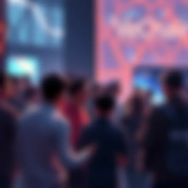 People engaging in a discussion about the latest VeChain updates and upgrades