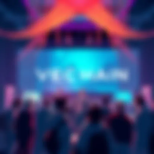 Group of people sharing ideas and connecting in a forum about Vechain