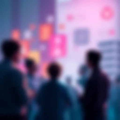 People engaging in discussion about Vechain with chat bubbles and community icons