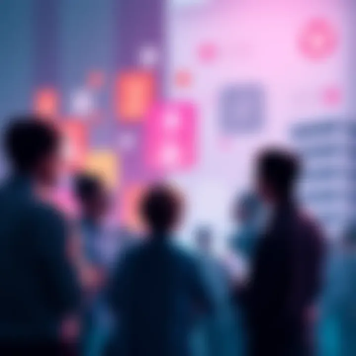 People engaging in discussion about Vechain with chat bubbles and community icons