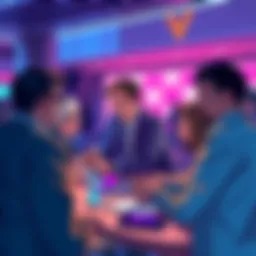 People participating in a Vechain daily discussion, sharing ideas and asking questions about blockchain developments.