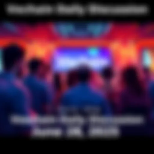 People engaging in a lively discussion about Vechain and blockchain technology