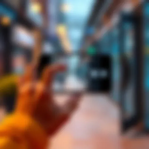 A person using a smartphone camera to scan an address for verification purposes, indicating security and safety in transactions.