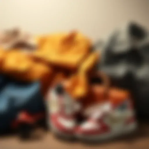 A collection of classic clothing items, including a retro jacket, old-school sneakers, and a stylish handbag, showcasing the revival of past styles in 2026.